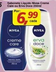 Supermercados Guanabara Sabonete Liquido Nivea Creme Care ou Erva Doce 250ml oferta