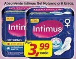Supermercados Guanabara Absorvente Intimus Gel Noturno c/ 8 unids. oferta