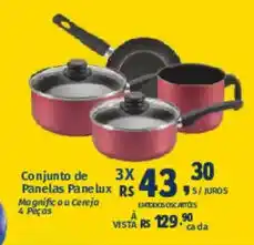 Supermercados Mateus Conjunto de Panelas Pane lux oferta