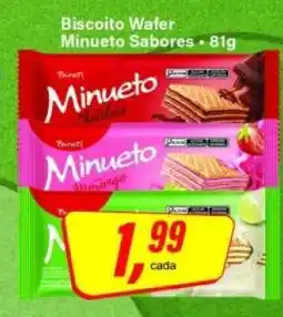 Rede Supermarket Biscoito Wafer Minueto Sabores oferta