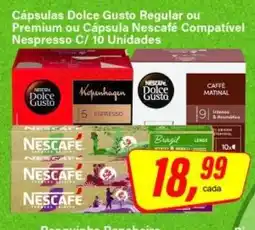 Rede Supermarket Cápsulas Dolce Gusto Regular ou Premium ou Cápsula Nescafe Compatível Nespresso C/ 10 Unidades oferta
