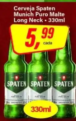 Rede Supermarket Cerveja Spaten Munich Puro Malte Long Neck oferta