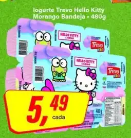 Rede Supermarket Iogurte Trevo Hello Kitty Morango Bandeja oferta