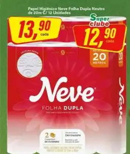 Rede Supermarket Papel Higiênico Neve Folha Dupla Neutro de 20m C/ 12 Unidades oferta