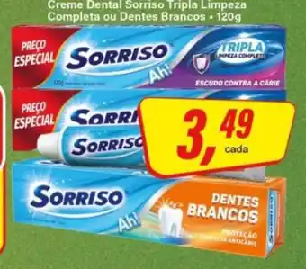 Rede Supermarket Creme Dental Sorriso Tripla Limpeza Completa ou Dentes Brancos oferta