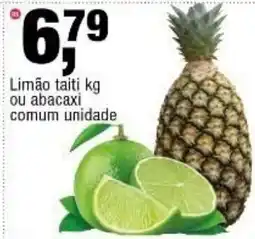 Frangolândia Limão taiti kg ou abacaxi comum unidade oferta
