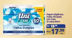 Shibata Supermercados Papel Higiênico Folha Simples Uni Care oferta