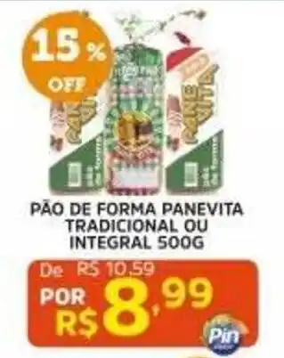 Pão de forma panevita tradicional ou integral