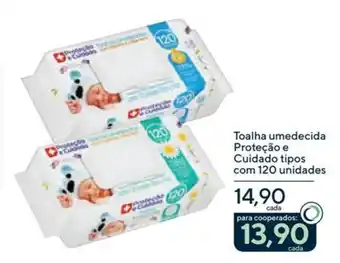 Drogaria Coop Toalha umedecida Proteção e Cuidado tipos oferta