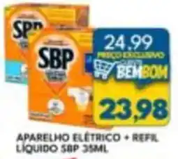 Rancho Bom Supermercados Aparelho elétrico + refil liquido sbp 35ml oferta
