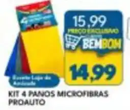 Rancho Bom Supermercados kit 4 panos microfibras proauto oferta
