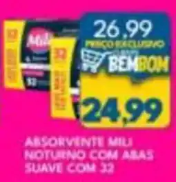 Rancho Bom Supermercados absorvente mili noturno com abas suave oferta