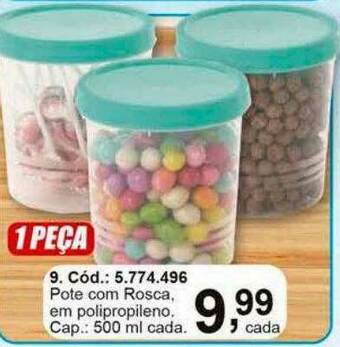 Pote Com Rosca Em Polipropileno