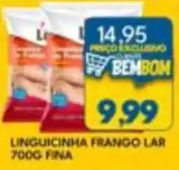 Rancho Bom Supermercados Linguicinha frango lar oferta