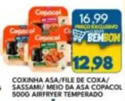 Rancho Bom Supermercados Coxinha asa/file de coxa/sassami/meio da asa copacol oferta