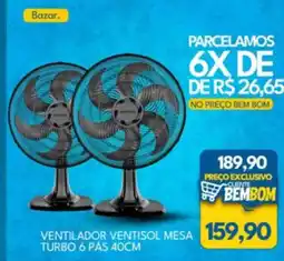 Rancho Bom Supermercados ventilador ventisol mesa turbo 6 pás 40cm oferta