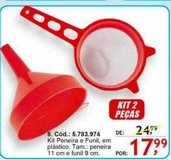 Quatro Estações Kit Peneira E Funil Em Plástico oferta
