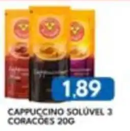 Rancho Bom Supermercados Cappuccino solúvel 3 corações oferta