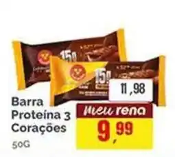 Supermercados Rena Barra Proteína 3 Corações oferta
