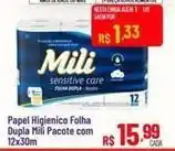 Max Atacadista Mili - papel higienico folha dupla pacote com 12x30m oferta