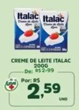 Araújo Supermercados Creme de leite italac oferta