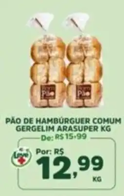 Araújo Supermercados Pão de hambúrguer comum gergelim arasuper kg oferta
