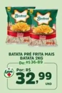 Araújo Supermercados batata pré frita mais batata 2kg oferta