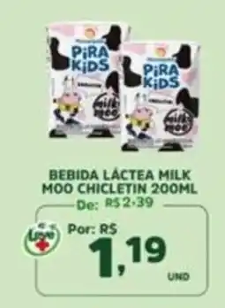 Araújo Supermercados Bebida Láctea Milk Moo Chicletin oferta