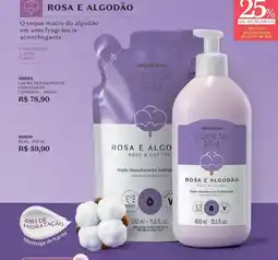O Boticário Cuide-se bem - óbúrdico roa e algodón oferta