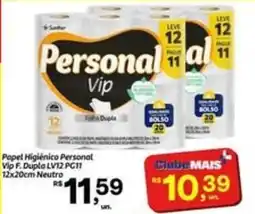 Fort Atacadista Personal vip - papel higiénico vip f. dupla lv12,c11 12x20cm neutro oferta