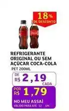 De - refrigerante original ou sem açúcar coca-cola