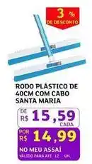 Assaí Atacadista Santa maria - rodo plástico de 40cm com cabo oferta