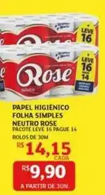 Assaí Atacadista Rose - papel higienico folha simples neutro rose oferta