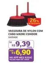 Assaí Atacadista Condor - vassoura de nylon com cabo madri oferta