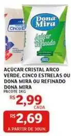Assaí Atacadista Dona maria - açúcar cristal arco verde, cinco estrelas ou dona mira ou refinado oferta