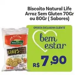 Covabra Supermercados Biscoito natural life arroz sem gluten oferta