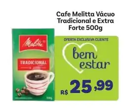 Covabra Supermercados Cafe Melitta Vácuo Tradicional e Extra Forte oferta