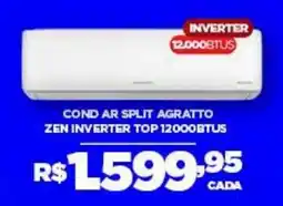 DB Supermercados Cond ar split agratto zen inverter top 12000btus oferta