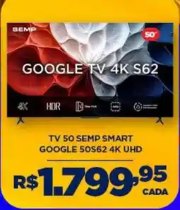 DB Supermercados tv 50 semp smart google 50s62 4k uhd oferta