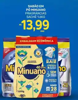 Rede Cearense de Supermercados Sabão em pó minuano fragrâncias sachê 1.6kg oferta