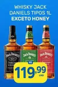 Rede Cearense de Supermercados whisky jack daniels tipos 1l exceto honey oferta