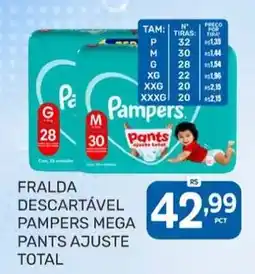 Rede Cearense de Supermercados Fralda descartável pampers mega pants ajuste total oferta