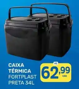Rede Cearense de Supermercados Caixa térmica fortplast preta 34l oferta