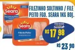 Sempre Vale Supermercados Filezeinho soltinho / file peito fgo. seara 1kg bdj. oferta