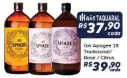 Supermercado Taquaral gin apogee 1lt tradicional/ rose / citrus oferta