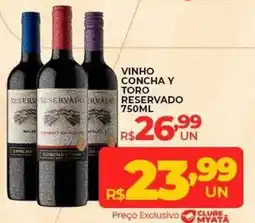 Supermercados Myatã vinho concha y toro reservado oferta