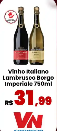 VN Autosserviço Vinho Italiano Lambrusco Borgo Imperiale oferta