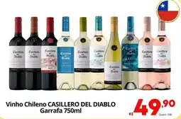 Althoff Supermercados Vinho chileno casillero del diablo oferta