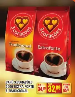 Zebu Carnes Supermercados Café 3 corações extra forte e tradicional oferta