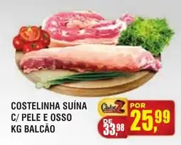 Zebu Carnes Supermercados Costelinha suína c/ pele e osso kg balcão oferta